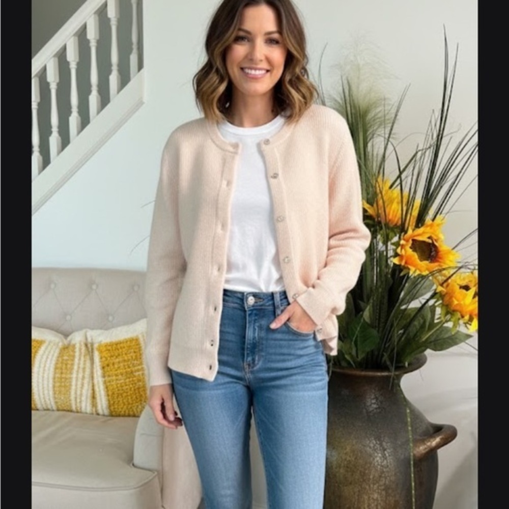 J. Crew Soft Pink Cardigan Sweater